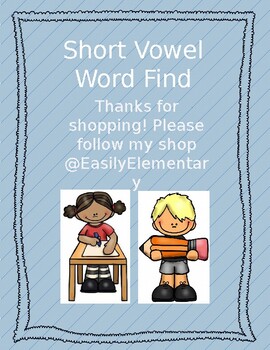 Preview of EDITABLE Short Vowel Word Sort