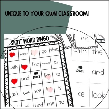 EDITABLE Sight Word Bingo by Mrs Y | Teachers Pay Teachers