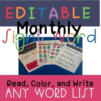Preview of EDITABLE Sight Word Worksheets