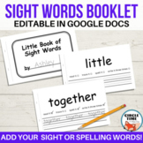 EDITABLE Sight Words Booklet, Spelling Practice, Add Your 