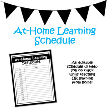 Preview of EDITABLE Simple At-Home Learning Schedule