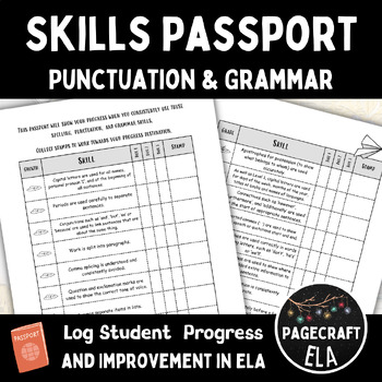 Preview of EDITABLE Skills Passport to Improve Punctuation and Grammar and Track Progress