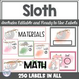 EDITABLE Sloth Book Bin, Schedule, Table, Group, and Job L