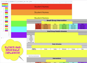 Preview of EDITABLE Small Group Intervention Schedule --MTSS, READ plan, IEP