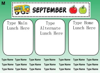 Preview of EDITABLE Smart Notebook Lunch Count/Attendance September - June