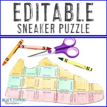 Preview of EDITABLE Sneaker Puzzle | FUN Sports Theme Classroom Decor Item!