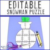 EDITABLE January Snowman Template - Make your own Math or 
