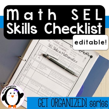 Preview of EDITABLE Social Emotional Skills in Math Checklists {Ontario Curriculum}