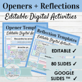 EDITABLE Spanish Digital Openers and Exit Tickets | Templa