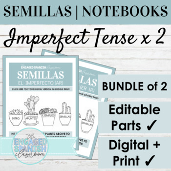 Preview of EDITABLE Spanish Imperfect Tense Digital Interactive Notebooks | SEMILLAS