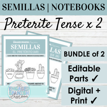 Preview of EDITABLE Spanish Preterite Tense Digital Notebooks | SEMILLAS preterito