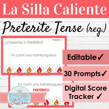 Preview of EDITABLE Spanish Preterite Tense Regular Verbs Hot Seat Game | La Silla Caliente