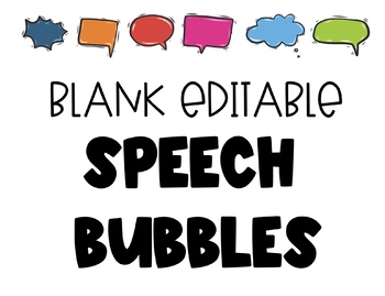 Preview of EDITABLE Speech Bubbles