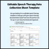 EDITABLE Speech Therapy Data Collection Sheet Template