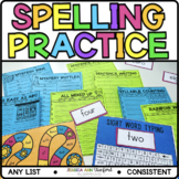 EDITABLE Spelling Practice Activities & Blank Paper Test T