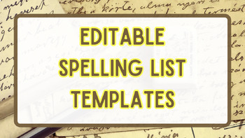 Preview of EDITABLE Spelling Test Templates 10-25 Words [6 formats]