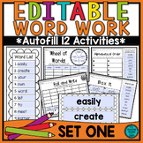 EDITABLE Spelling and Sight Word Activities SET ONE