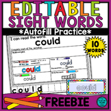 EDITABLE Spelling and Sight Word Practice with Autofill Ac
