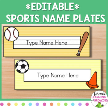 EDITABLE Sports and Team Desk Name Plates for Back to School | TPT