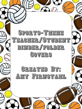 EDITABLE Sports-theme Binder/Folder Covers!! by Amy Firnstahl