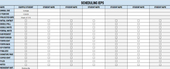 Preview of EDITABLE Spreadsheet - Scheduling IEPs - Digital Teacher Planner