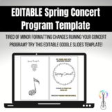 EDITABLE Spring Concert Program Template for Musical Ensemble