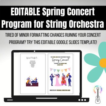 Preview of EDITABLE Spring Concert Program for String Orchestra