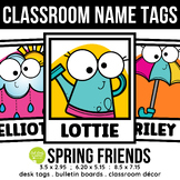 EDITABLE Spring Friends Instant Photo Style Name Tags Clas