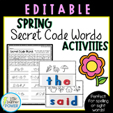 EDITABLE Spring Secret Code Spelling Word Activities