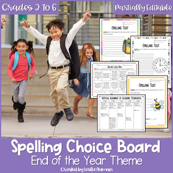 Preview of EDITABLE Spring and End of the Year Spelling Choice Board