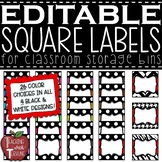 EDITABLE Square Labels {3x3 labels great for magazine holders}