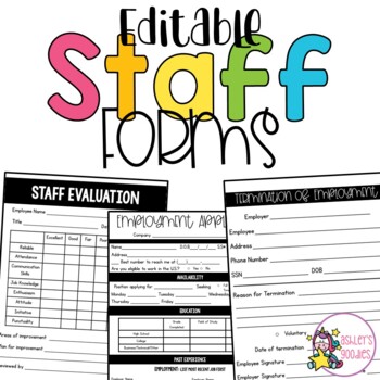 Preview of EDITABLE Staff Forms