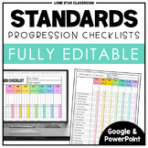 EDITABLE Standards Progression Checklists | Class Checklis