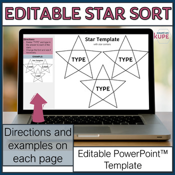 Preview of EDITABLE Star Sort - Interactive Bulletin Board TEMPLATE