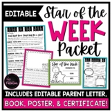 EDITABLE Star of the Week Packet | Printer Friendly!