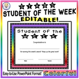 EDITABLE - Stars Student of the Week Award Certificates - 