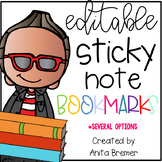 EDITABLE Sticky Note Bookmarks