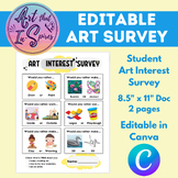 EDITABLE Student Art Interest Survey