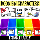 EDITABLE Student Book Bin Labels - Favorite Book Characters