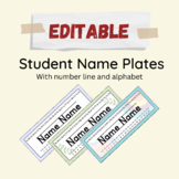 EDITABLE Student Desk Name Plates with Number Line 1-20 an