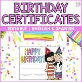 EDITABLE Student Happy Birthday Certificate