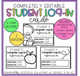 EDITABLE Student Log-In Cards