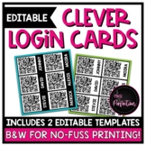 EDITABLE Student Login Cards | For Use with Clever