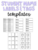 EDITABLE Student Name Labels and Tags Template