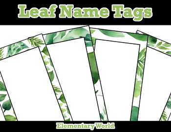 Preview of EDITABLE Student Name Tags/Desk Plates/Word Wall - Leaf/Leaves
