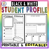 EDITABLE Student Profile for Back to School / All About Me