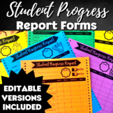 EDITABLE Student Progress Reports | Print and GO | Art, Ma