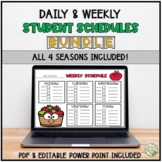 EDITABLE Student Schedules l Seasonal BUNDLE