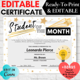 EDITABLE Student of the Month Awards, EDITABLE Student of 