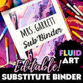 EDITABLE Sub Binder | Fluid Art Theme | Back to School for